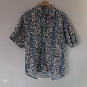 PCH Pacific Coast Highway Fade Out Button Down Shirt Sz L